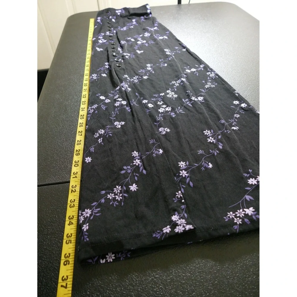 VTG Briggs New York Y2K Fairy Grunge Whimsigoth Maxi Skirt Size L Floral Buttons